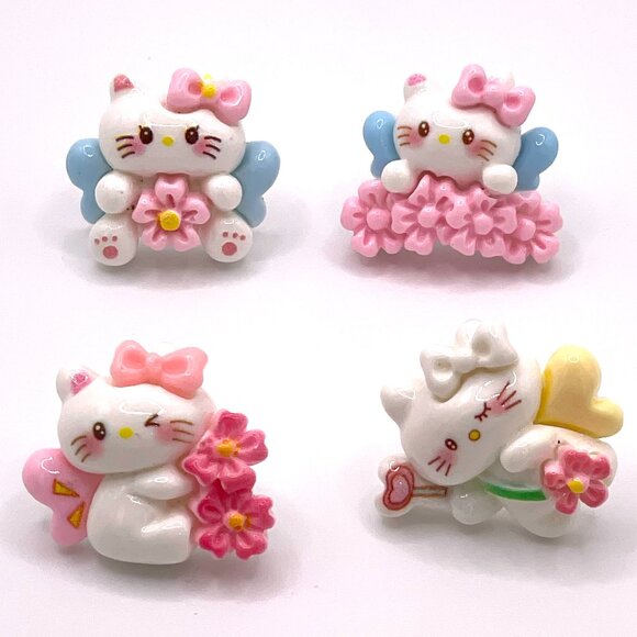 Set of 4 Hello Kitty Style Croc Shoe Charms-Hello Kitty Jibbitz-New! - Picture 1 of 2